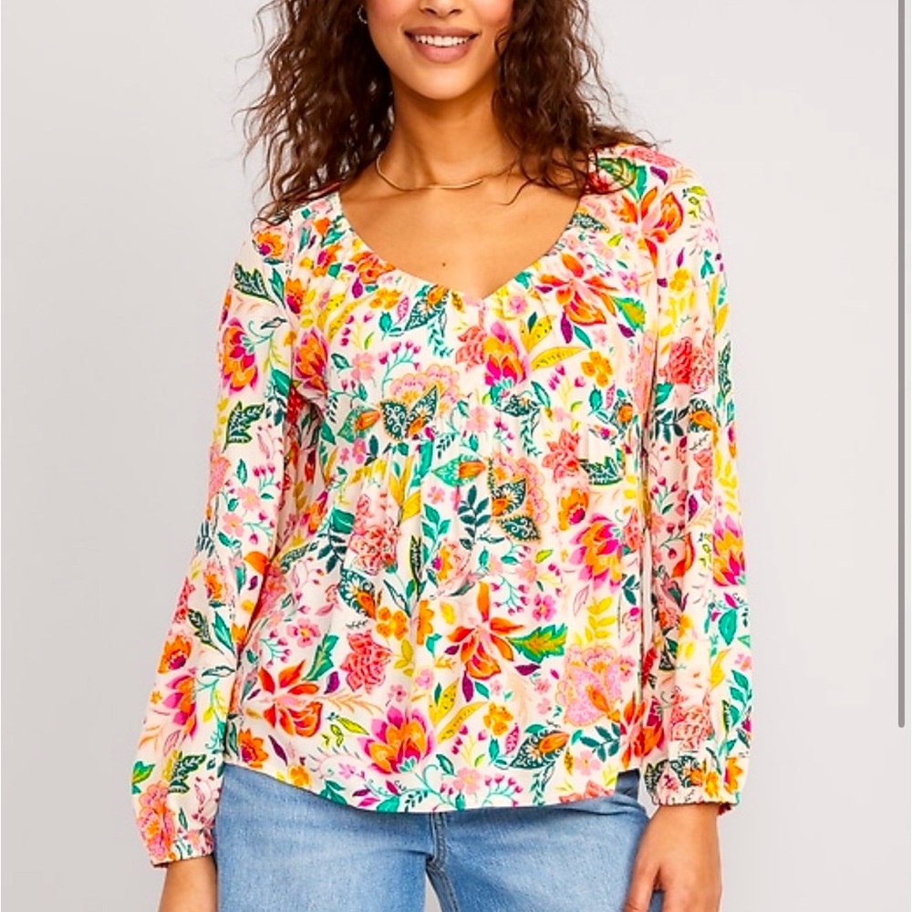 Long Sleeve Crinkle Boho Top for Women